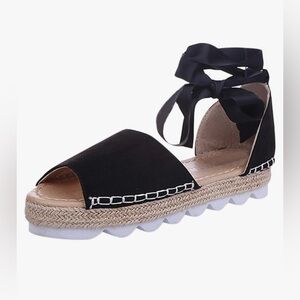 Espadrilles Ankle Strap Platform Open Toe Sandals NWOT